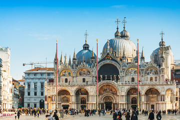 Naklejka na ściany i meble VENICE,ITALY- December 21, 2017 : St Mark's Campanile in Venice, ITALY