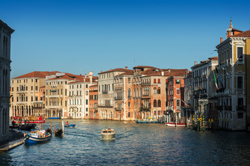 VENICE, ITALY - December 21, 2017 : View of water street and old buildings in Venice, ITALY
