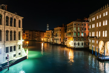 VENICE, ITALY - December 21, 2017 : View of water street and old buildings in Venice, ITALY
