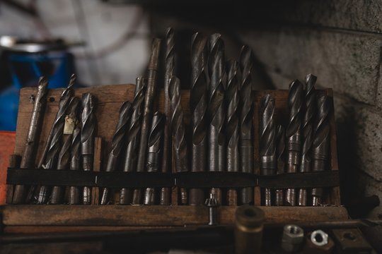 Close up of tool at workshop
