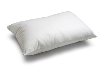white soft and swollen pillow isolated on white
