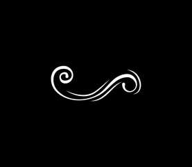 Fototapeta premium Abstract floral pattern. Decorative curl, Swirl, Calligraphic wave element. Design Weddign invitation, Christmas decoration. Vector.