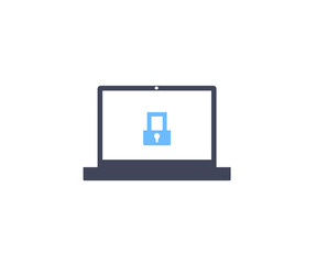 Laptop security lock icon