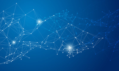 Vector illustration blue media social network connetction communication background