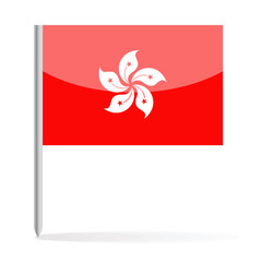 Hong Kong Flag Pin Vector Icon