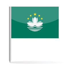 Macau Flag Pin Vector Icon