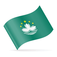 Macau Flag Vector Waving Icon