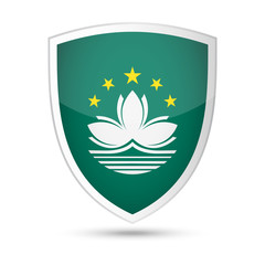 Macau Flag Vector Shield Icon