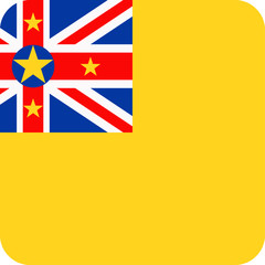 Niue Flag Vector Square Flat Icon