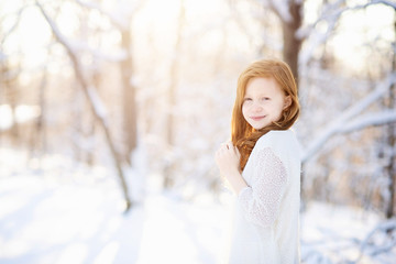 Red Haired Girl in Snow
