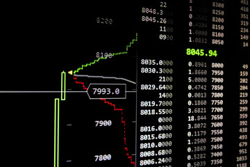 Close up of computer graph