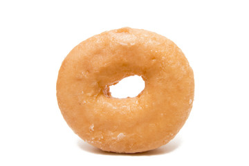 Single donut over white background