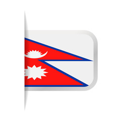 Obraz premium Nepal Flag Vector Bookmark Icon