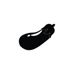 Eggplant icon. Vector eggplant illustration black on white