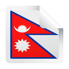 Nepal Flag Vector Square Corner Paper Icon