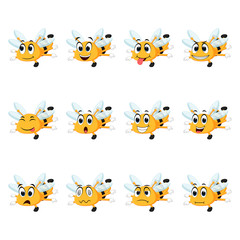 Obraz premium Bee with different facial expressions