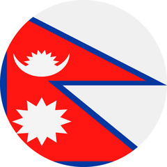 Nepal Flag Vector Round Flat Icon