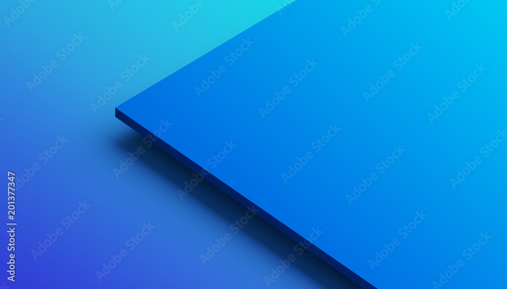Poster abstract 3d rendering of a surface with gradient. modern geometric background. minimalistic design f