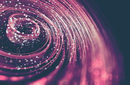 Abstract twirl or swirl background.3d rendering.Sciece and technology concept.Lines and dots.Geometric shape and mesh design.
