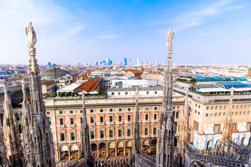 Fototapeta premium view of Milan from the the Duomo