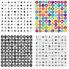 100 childhood icons set vector in 4 variant for any web design isolated on white