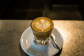 Cortado on a white plate