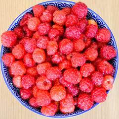 Lamponi rossi appena raccolti 