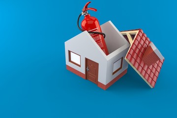 Fire extinguisher inside house