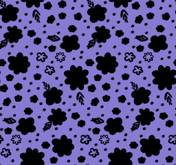 Fototapeta premium Summer small flowers seamless pattern. Botanical illustration hand drawn. Vector floral design for fashion prints, scrapbook, wrapping paper.
