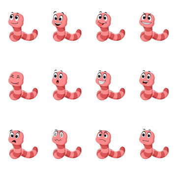 Worms with different facial expressions