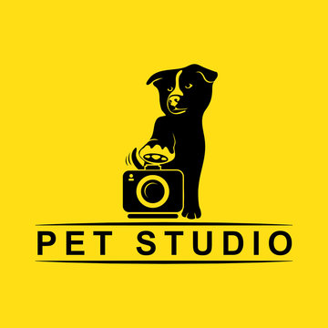 pet studio, silhouette logo