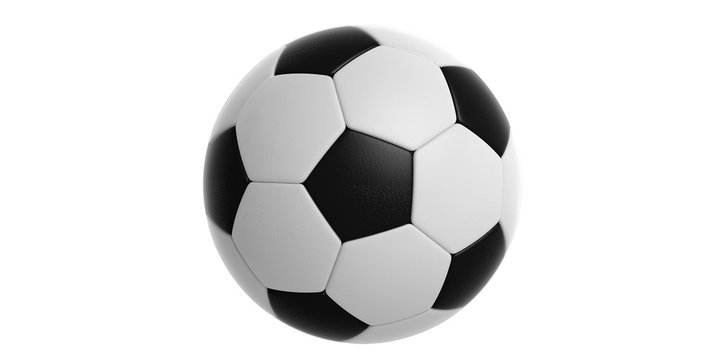 Soccer football ball isolated cutout on white background. 3d illustration