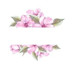 Fototapeta na wymiar Watercolor floral frame. Element for design. Watercolor background 2