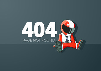 Upset Cartoon Racer Error 404 Screen Template