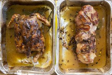 take away rotisserie chicken and rabbit © sal