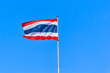 Thailand flag on the blue sky