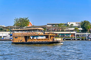 Fototapeta na wymiar Bangkok city centre view from Chao Phraya River, Thailand