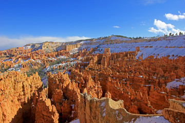 Bryce Canyon National Park with snow, Utah, United States USA