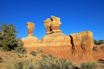 Fototapeta premium Hoodoos at Devil's Garden, Grand Staircase-Escalante National Monument, Utah, United States, USA