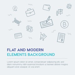 business, money, shopping outline vector icons and elements background concept on grey background...Multipurpose use on websites, presentations, brochures and more