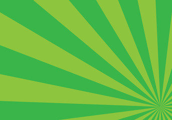 Abstract background with cartoon rays of green color.