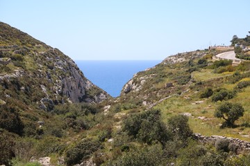 Fototapeta na wymiar Way to Blue Grotto at the Mediterranean Sea, Malta 