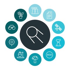 health, science, nature Infographic Colorful outline Icons Set. Contains such Icons as power,  sign,  spring,  fresh,  pot,  background, blossom,  technology and more. ..Fully Editable. Pixel Perfect
