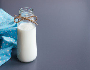 glass bottle with milk