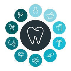 health, science, nature Infographic Colorful outline Icons Set. Contains such Icons as  white, telescope,  nature,  alternative,  health,  ecology, health and more. ..Fully Editable. Pixel Perfect