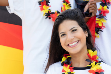 Weiblicher Fussball Fan aus Deutschland im Stadion © Daniel Ernst