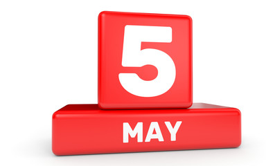 May 5. Calendar on white background.