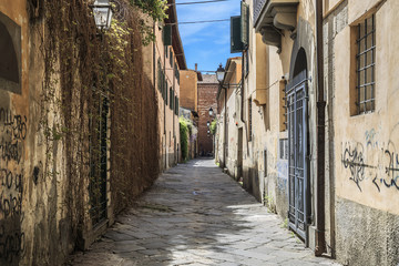 Street of Pisa in Tuscany, Italy