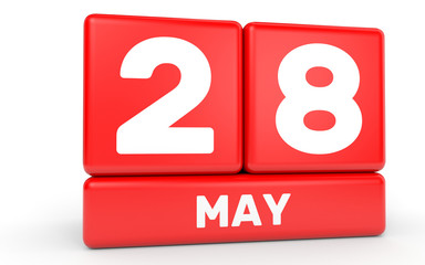 May 28. Calendar on white background.