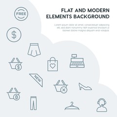 clothes, shopping outline vector icons and elements background concept on grey background...Multipurpose use on websites, presentations, brochures and more